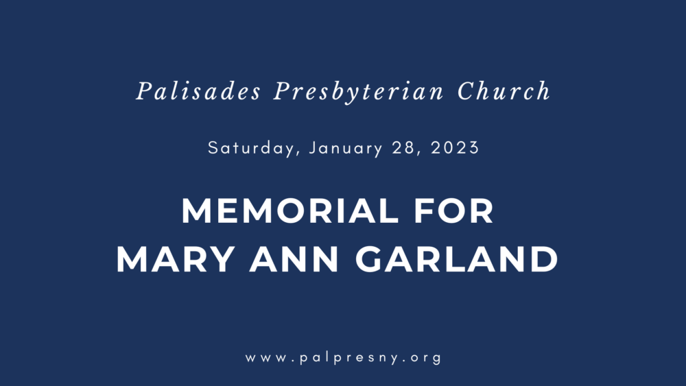 Memorial for Mary Ann Garland