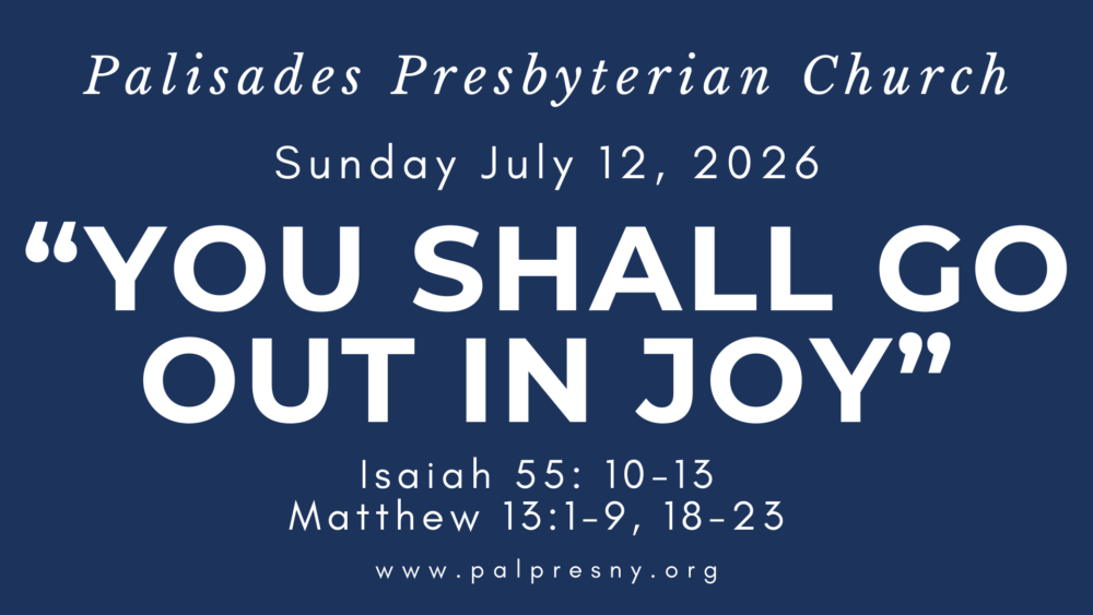 You shall go out in Joy